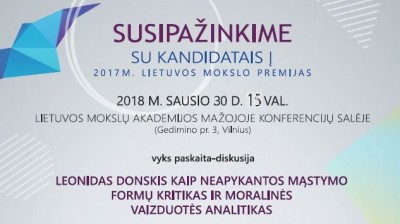 Prof. Leonidas Donskis nominuotas 2017 m. Lietuvos mokslo premijai
